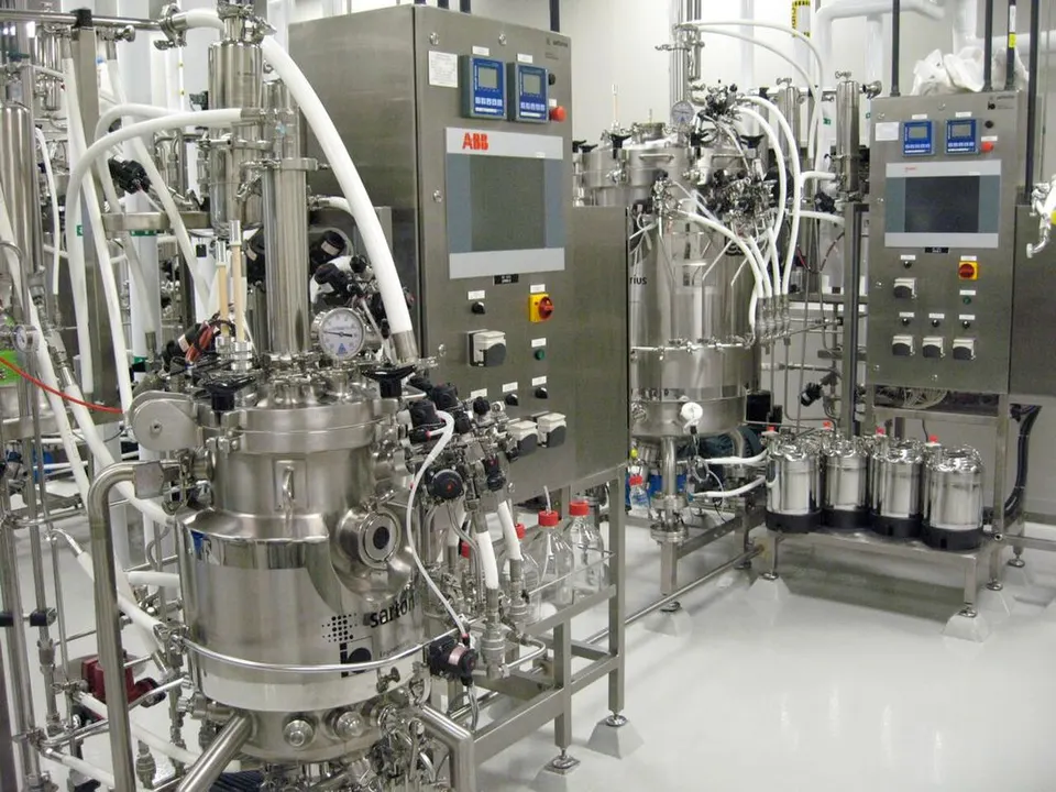 Steel bioreactors: antibodies like GB-0895 are made by cells growing in tanks like these