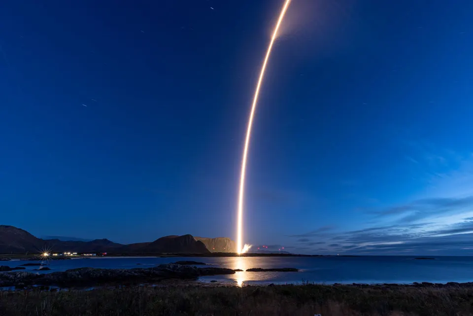 Spectrum's second flight climbing from Andøya, Norway, in 2026: a high-latitude pad suited to polar orbits over open sea