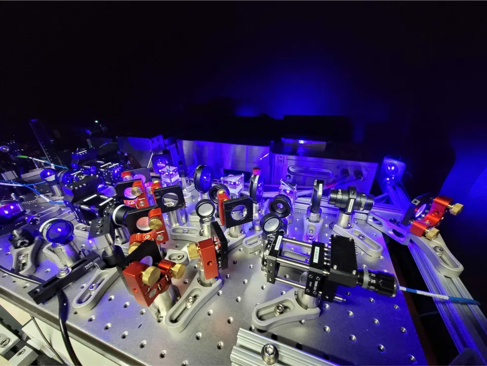 Aquila's optical table: the lasers and optics that cool the atoms, hold them in tweezers and drive them into Rydberg states