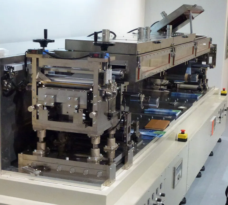 A battery electrode coater: anode powders such as Titan Silicon are mixed into a paste and spread thinly on metal foil on machines like this
