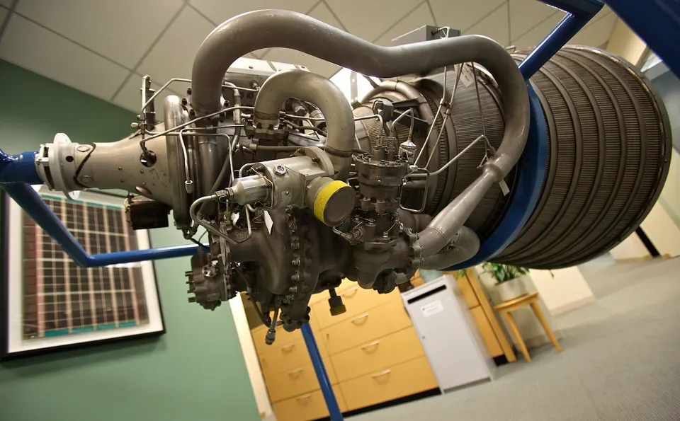 Not Nova: an RL10 engine whose ribbed chamber is a wall of tubes carrying cold hydrogen, the cooling trick Stoke uses for its upper stage's heat shield