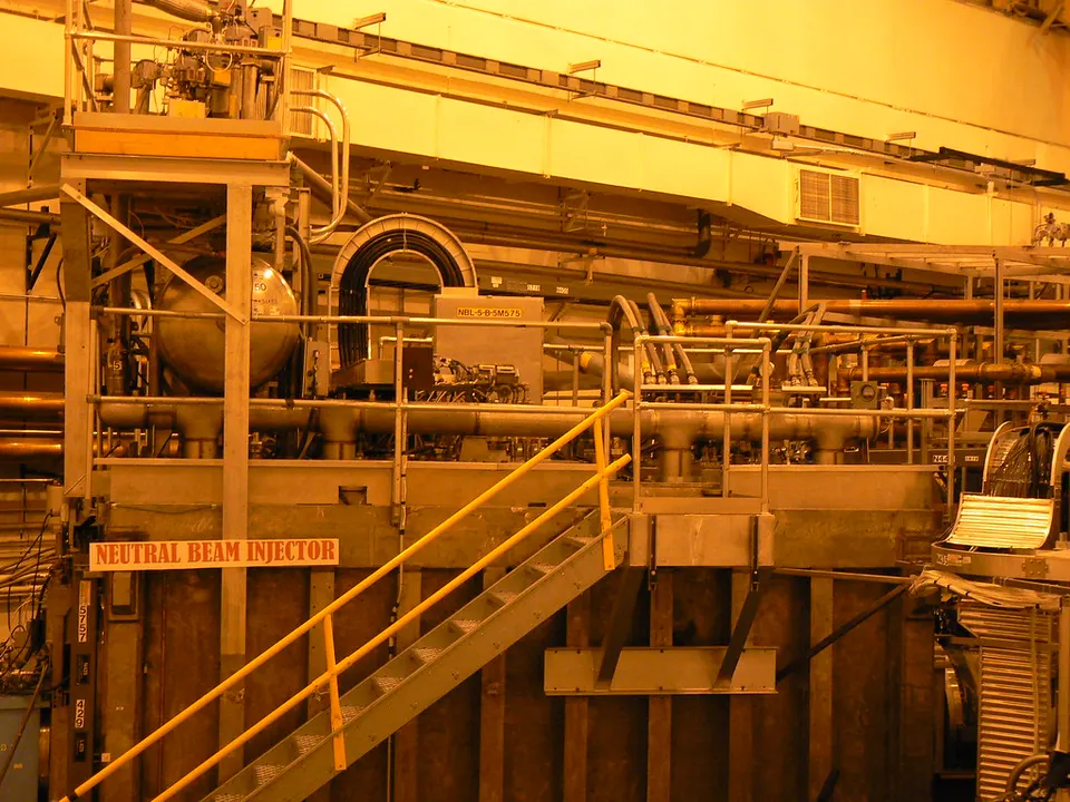 A neutral beam injector at Princeton's NSTX: the kind of particle-beam heater TAE uses to keep its plasma ring hot